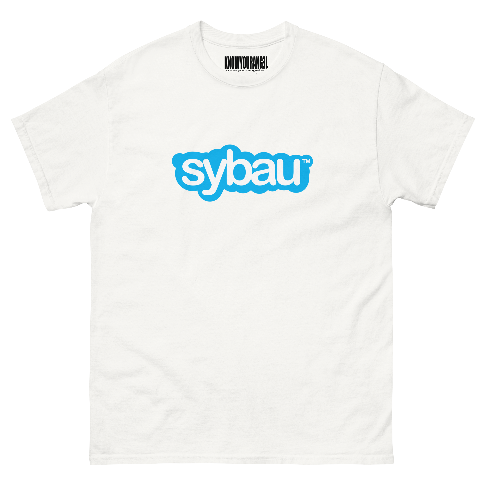 SYBAU TEE t-shirt with parody Skype logo text design